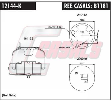 Casals B1181 - Кожух пневматичної ресори autozip.com.ua