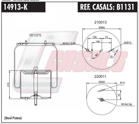 Casals B1131 - Кожух пневматичної ресори autozip.com.ua