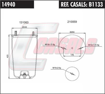 Casals B1133 - Кожух пневматичної ресори autozip.com.ua