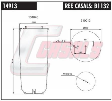 Casals B1132 - Кожух пневматичної ресори autozip.com.ua