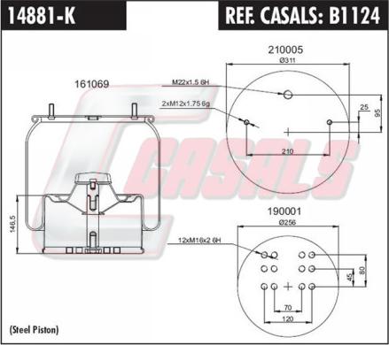 Casals B1124 - Кожух пневматичної ресори autozip.com.ua