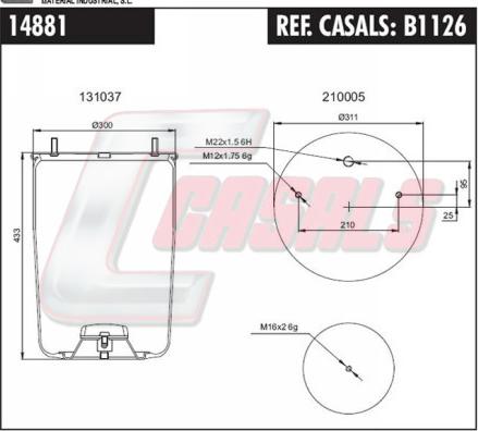 Casals B1126 - Кожух пневматичної ресори autozip.com.ua