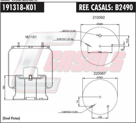 Casals B2490 - Кожух пневматичної ресори autozip.com.ua