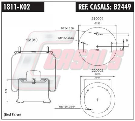 Casals B2449 - Кожух пневматичної ресори autozip.com.ua