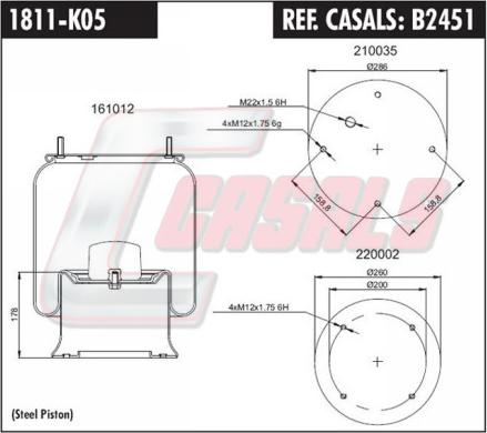 Casals B2451 - Кожух пневматичної ресори autozip.com.ua