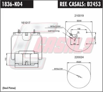 Casals B2453 - Кожух пневматичної ресори autozip.com.ua