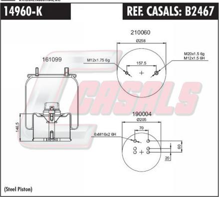 Casals B2467 - Кожух пневматичної ресори autozip.com.ua