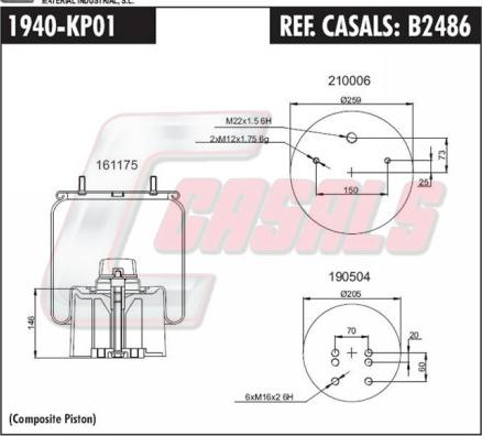 Casals B2486 - Кожух пневматичної ресори autozip.com.ua