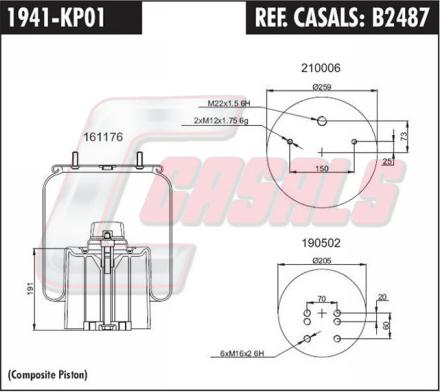 Casals B2487 - Кожух пневматичної ресори autozip.com.ua