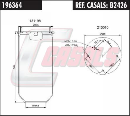 Casals B2426 - Кожух пневматичної ресори autozip.com.ua