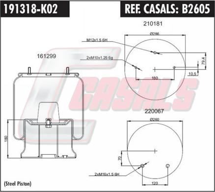 Casals B2605 - Кожух пневматичної ресори autozip.com.ua