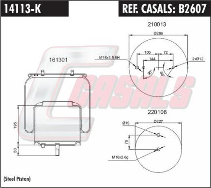 Casals B2607 - Кожух пневматичної ресори autozip.com.ua