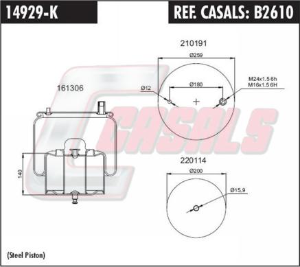 Casals B2610 - Кожух пневматичної ресори autozip.com.ua