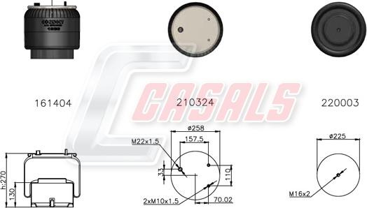 Casals B2828 - Кожух пневматичної ресори autozip.com.ua