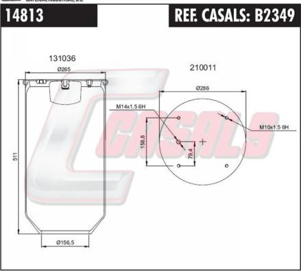 Casals B2349 - Кожух пневматичної ресори autozip.com.ua