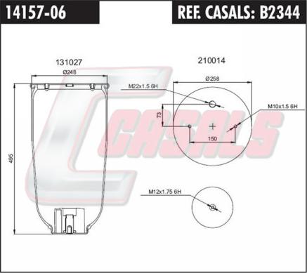 Casals B2344 - Кожух пневматичної ресори autozip.com.ua