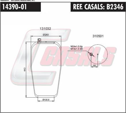 Casals B2346 - Кожух пневматичної ресори autozip.com.ua