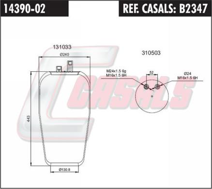 Casals B2347 - Кожух пневматичної ресори autozip.com.ua