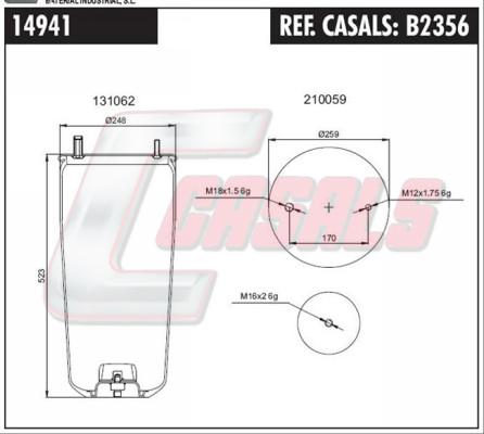 Casals B2356 - Кожух пневматичної ресори autozip.com.ua