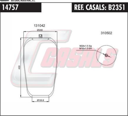 Casals B2351 - Кожух пневматичної ресори autozip.com.ua