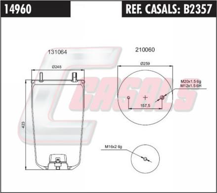 Casals B2357 - Кожух пневматичної ресори autozip.com.ua