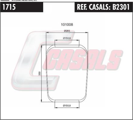 Casals B2301 - Кожух пневматичної ресори autozip.com.ua