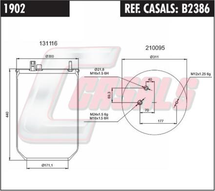 Casals B2386 - Кожух пневматичної ресори autozip.com.ua