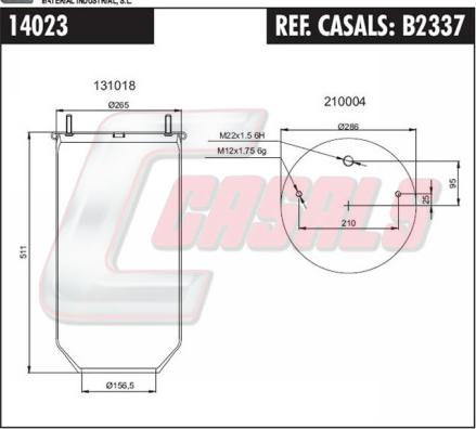 Casals B2337 - Кожух пневматичної ресори autozip.com.ua