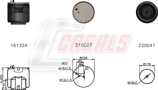 Casals B2768 - Кожух пневматичної ресори autozip.com.ua