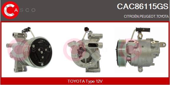 Casco CAC86115GS - Компресор, кондиціонер autozip.com.ua