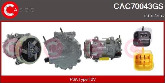 Casco CAC70043GS - Компресор, кондиціонер autozip.com.ua