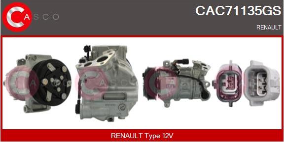 Casco CAC71135GS - Компресор, кондиціонер autozip.com.ua
