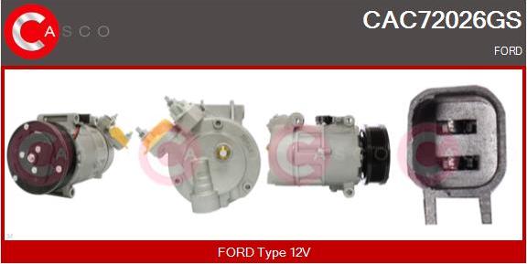 Casco CAC72026GS - Компресор, кондиціонер autozip.com.ua