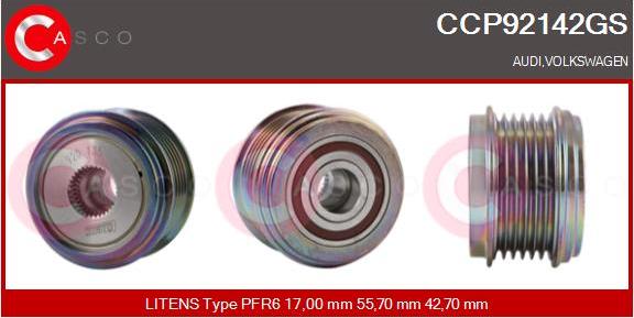 Casco CCP92142GS - Ремінний шків, генератор autozip.com.ua