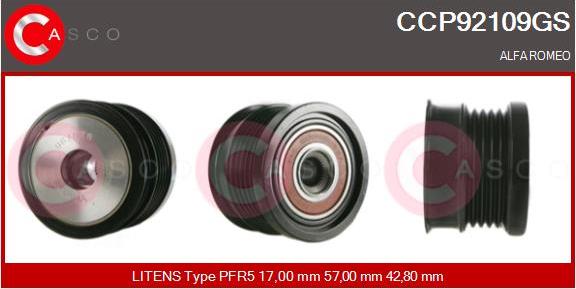 Casco CCP92109GS - Ремінний шків, генератор autozip.com.ua