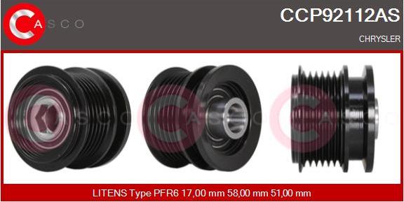 Casco CCP92112AS - Ремінний шків, генератор autozip.com.ua