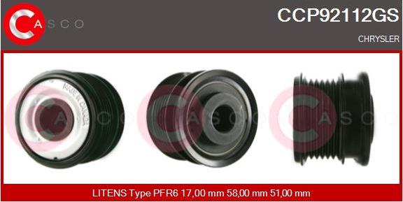 Casco CCP92112GS - Ремінний шків, генератор autozip.com.ua