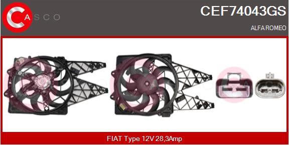 Casco CEF74043GS - Електродвигун, вентилятор радіатора autozip.com.ua