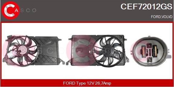 Casco CEF72012GS - Електродвигун, вентилятор радіатора autozip.com.ua