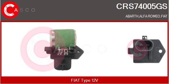 Casco CRS74005GS - Додатковий резистор, електромотор - вентилятор радіатора autozip.com.ua