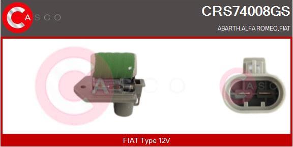 Casco CRS74008GS - Додатковий резистор, електромотор - вентилятор радіатора autozip.com.ua