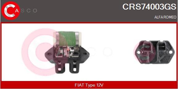 Casco CRS74003GS - Додатковий резистор, електромотор - вентилятор радіатора autozip.com.ua