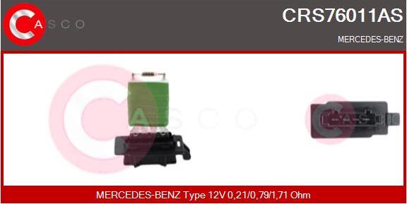 Casco CRS76011AS - Опір, реле, вентилятор салону autozip.com.ua