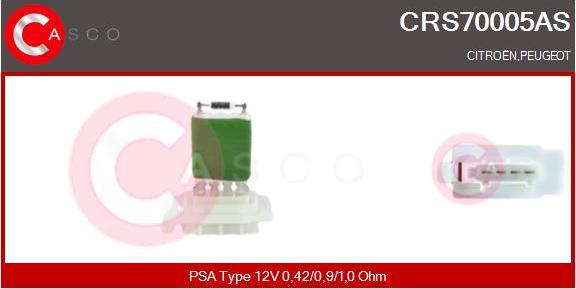 Casco CRS70005AS - Опір, реле, вентилятор салону autozip.com.ua