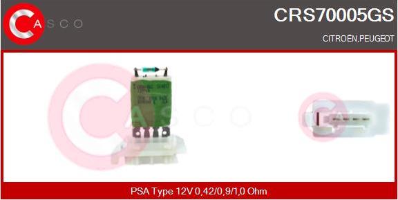 Casco CRS70005GS - Опір, реле, вентилятор салону autozip.com.ua
