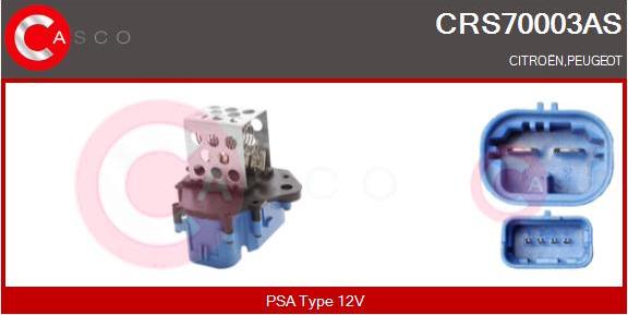 Casco CRS70003AS - Додатковий резистор, електромотор - вентилятор радіатора autozip.com.ua