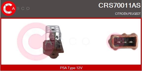 Casco CRS70011AS - Додатковий резистор, електромотор - вентилятор радіатора autozip.com.ua