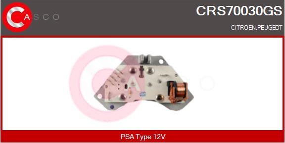 Casco CRS70030GS - Опір, реле, вентилятор салону autozip.com.ua