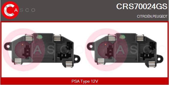 Casco CRS70024GS - Опір, реле, вентилятор салону autozip.com.ua
