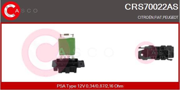 Casco CRS70022AS - Опір, реле, вентилятор салону autozip.com.ua
